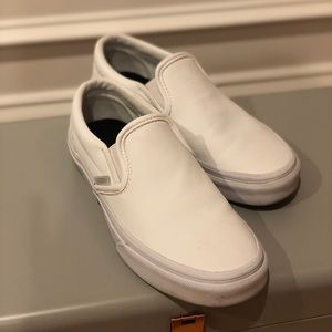 White slip on vans : women’s size 6